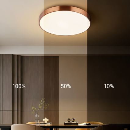 Immax NEO 07321L - LED stropna svjetiljka s mogućnošću prigušivanja NEO LITE SEMPLICI LED/36W/230V, promjer 40 cm, Tuya ružičasto zlato + daljinski upravljač