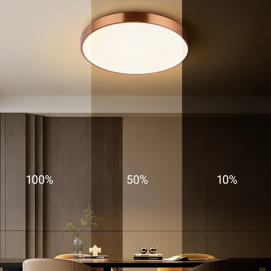 Immax NEO 07321L - LED stropna svjetiljka s mogućnošću prigušivanja NEO LITE SEMPLICI LED/36W/230V, promjer 40 cm, Tuya ružičasto zlato + daljinski upravljač