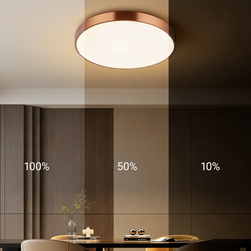 Immax NEO 07321L - LED stropno svjetlo s mogućnošću prigušivanja NEO LITE SEMPLICI LED/36W/230V, promjer 40 cm, bakreno + daljinski upravljač