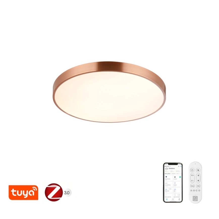Immax NEO 07322L - LED prigušivo stropno svjetlo NEO LITE SEMPLICI LED/60W/230V, promjer 60 cm, Tuya rosé gold s daljinskim upravljačem