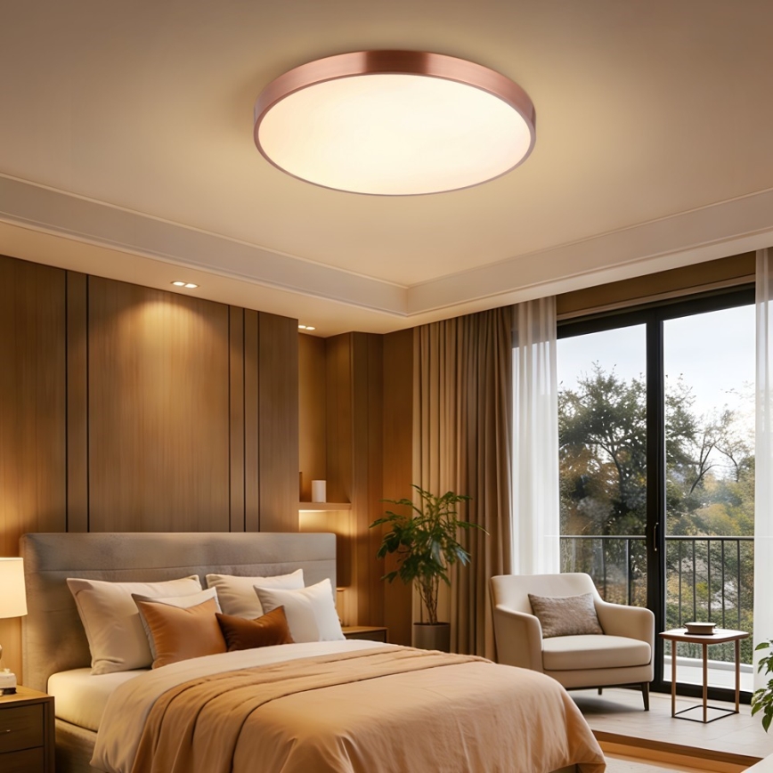 Immax NEO 07322L - LED prigušivo stropno svjetlo NEO LITE SEMPLICI LED/60W/230V, promjer 60 cm, Tuya rosé gold s daljinskim upravljačem