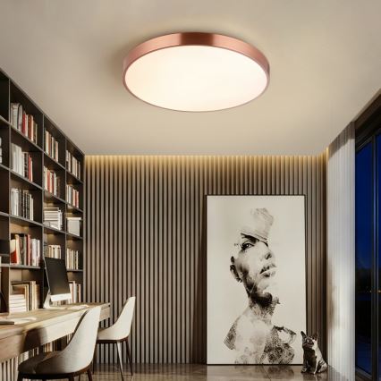 Immax NEO 07322L - LED prigušivo stropno svjetlo NEO LITE SEMPLICI LED/60W/230V, promjer 60 cm, Tuya rosé gold s daljinskim upravljačem