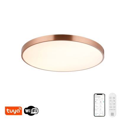 Immax NEO 07323L - LED prigušiva stropna svjetiljka SEMPLICI LED/96W/230V Ø 80 cm Wi-Fi Tuya ružičasto zlato + daljinsko upravljanje