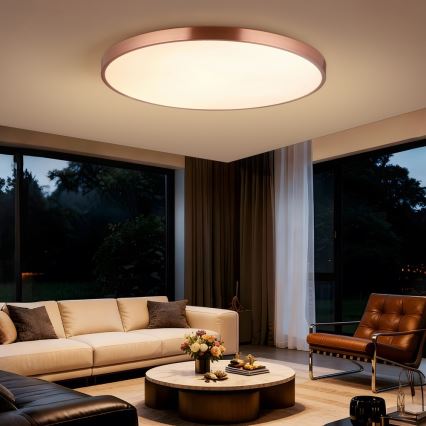Immax NEO 07324L - LED stropno svjetlo SEMPLICI, prigušivo, LED/128W/230V Ø 100 cm, Wi‑Fi Tuya, zlatno + daljinski upravljač