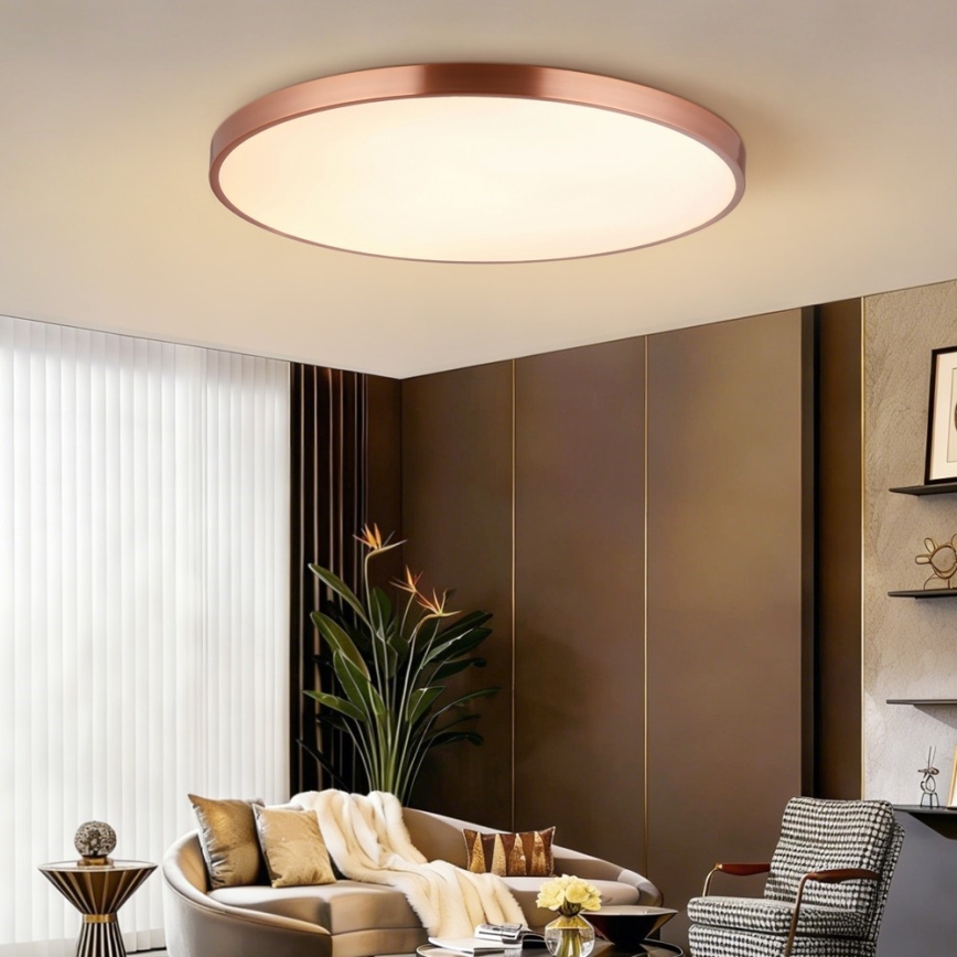 Immax NEO 07324L - LED stropno svjetlo SEMPLICI, prigušivo, LED/128W/230V Ø 100 cm, Wi‑Fi Tuya, zlatno + daljinski upravljač