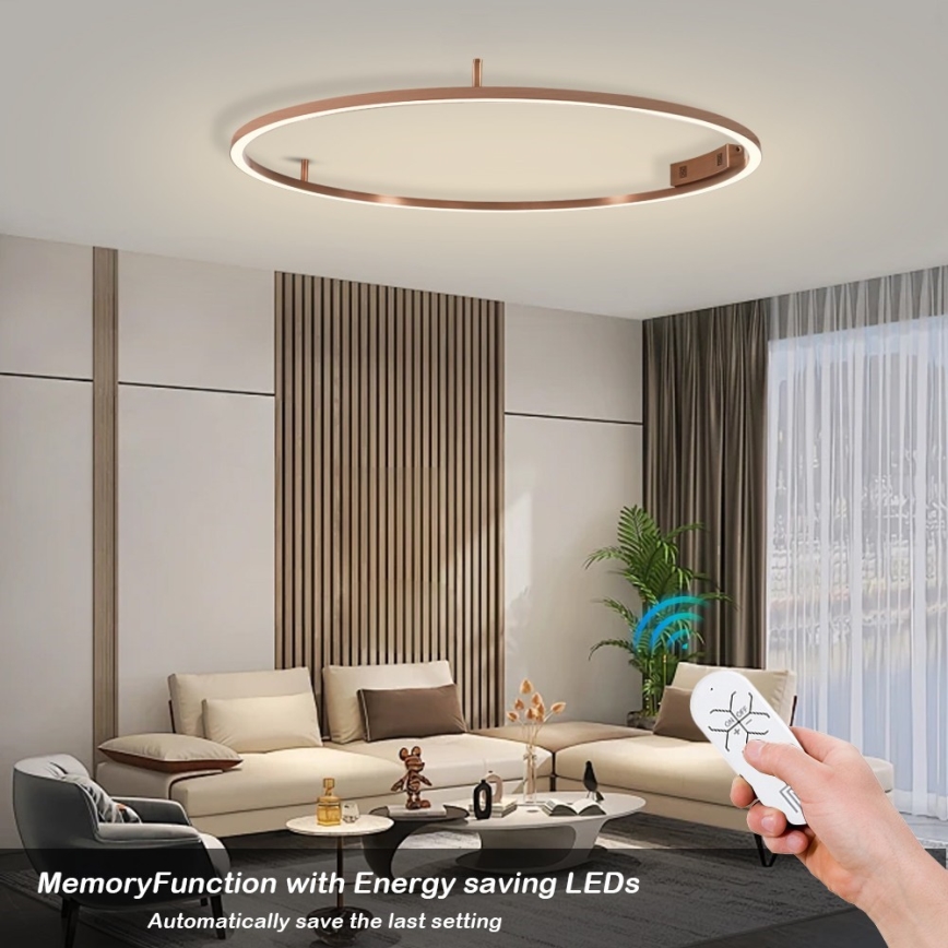 Immax NEO 07325-120C - LED prigušivo stropno svjetlo FINO LED/72W/230V 120 cm Tuya ružičasto zlato + daljinski upravljač
