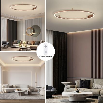 Immax NEO 07325-120C - LED prigušivo stropno svjetlo FINO LED/72W/230V 120 cm Tuya ružičasto zlato + daljinski upravljač