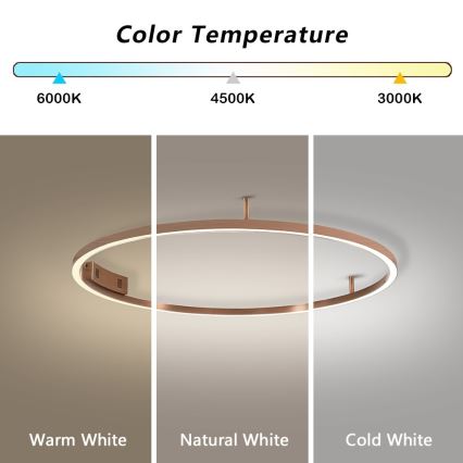 Immax NEO 07326-80C - LED prigušivo stropno svjetlo FINO LED/55W/230V 80 cm Tuya ružičasto zlato + daljinski upravljač