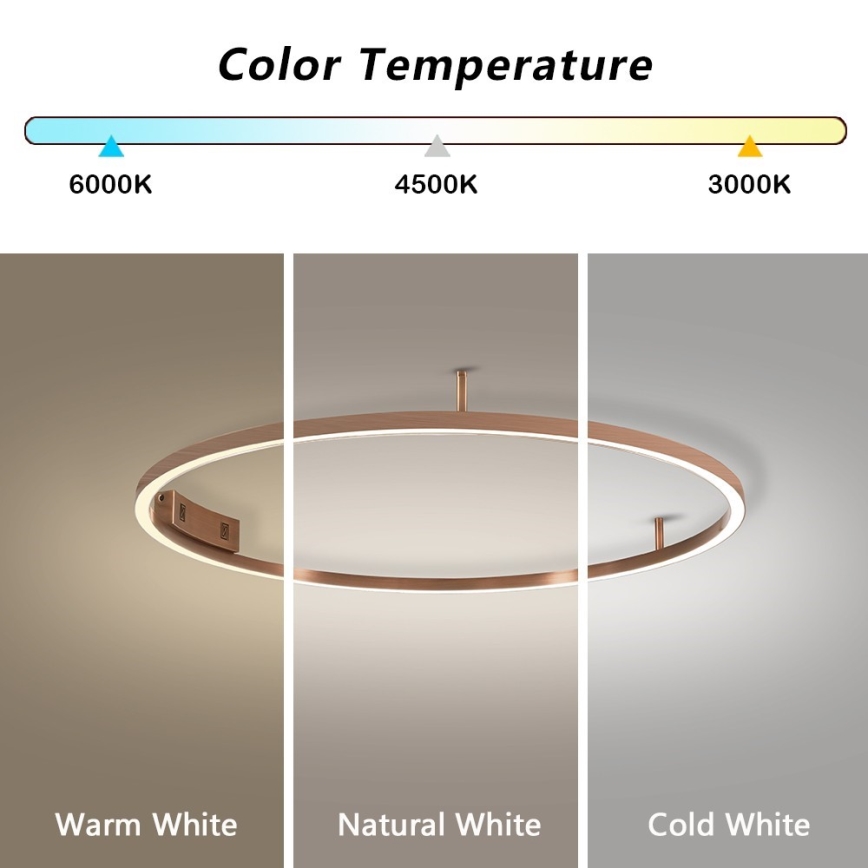 Immax NEO 07326-80C - LED prigušivo stropno svjetlo FINO LED/55W/230V 80 cm Tuya ružičasto zlato + daljinski upravljač
