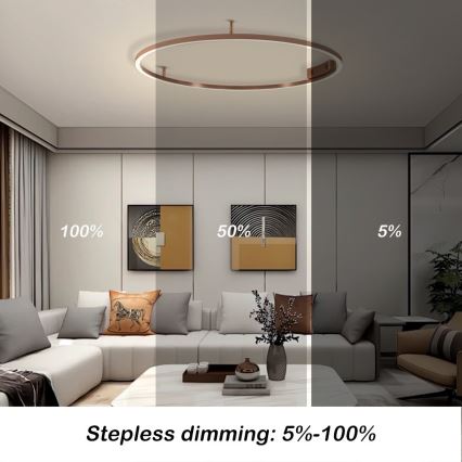 Immax NEO 07326-80C - LED prigušivo stropno svjetlo FINO LED/55W/230V 80 cm Tuya ružičasto zlato + daljinski upravljač