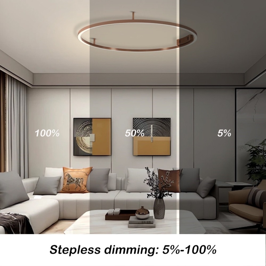 Immax NEO 07326-80C - LED prigušivo stropno svjetlo FINO LED/55W/230V 80 cm Tuya ružičasto zlato + daljinski upravljač
