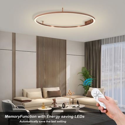 Immax NEO 07326-80C - LED prigušivo stropno svjetlo FINO LED/55W/230V 80 cm Tuya ružičasto zlato + daljinski upravljač