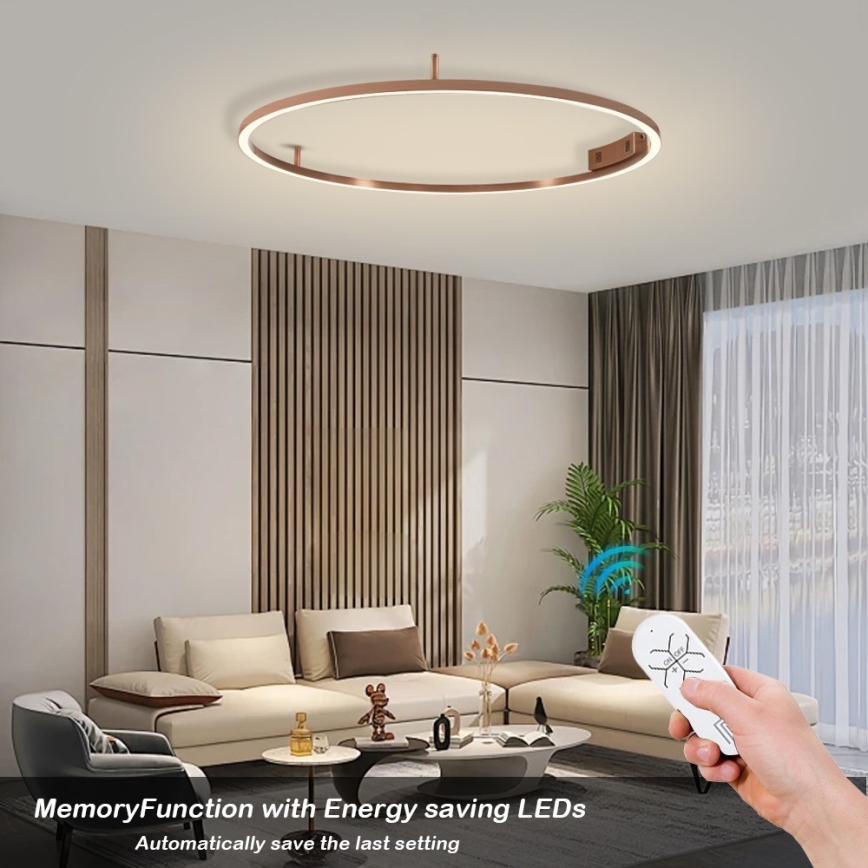 Immax NEO 07326-80C - LED prigušivo stropno svjetlo FINO LED/55W/230V 80 cm Tuya ružičasto zlato + daljinski upravljač