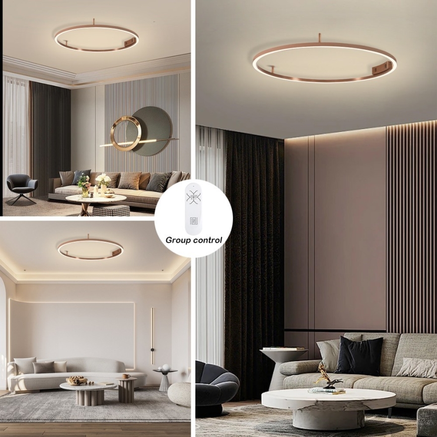 Immax NEO 07326-80C - LED prigušivo stropno svjetlo FINO LED/55W/230V 80 cm Tuya ružičasto zlato + daljinski upravljač