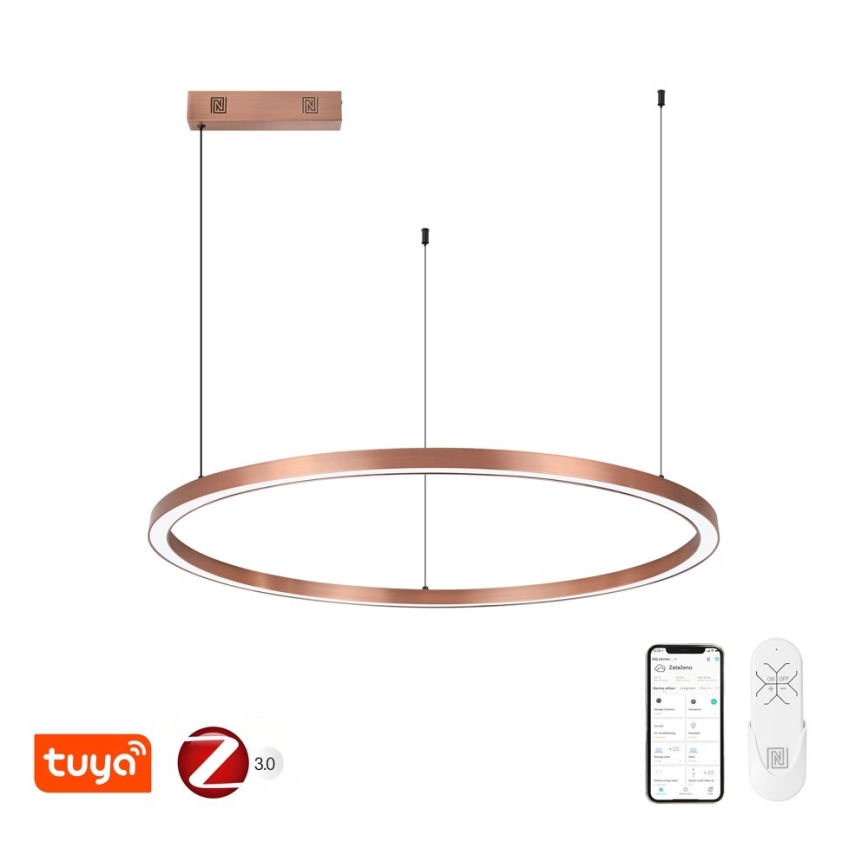 Immax NEO 07327L - LED luster s mogućnošću prigušivanja na sajli FINO LED/55W/230V 80 cm Tuya ružičasto zlato + daljinski upravljač