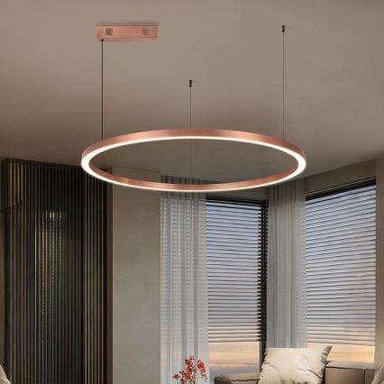 Immax NEO 07327L - LED luster s mogućnošću prigušivanja na sajli FINO LED/55W/230V 80 cm Tuya ružičasto zlato + daljinski upravljač