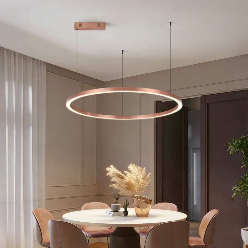 Immax NEO 07327L - LED luster s mogućnošću prigušivanja na sajli FINO LED/55W/230V 80 cm Tuya ružičasto zlato + daljinski upravljač