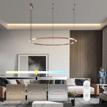 Immax NEO 07328L - LED luster na sajli FINO, prigušiv, LED/72 W/230 V/120 cm, Tuya ružičasto zlato + daljinski upravljač