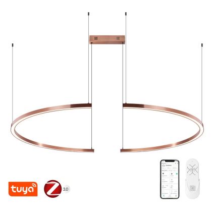 Immax NEO 07328L - prigušivi LED luster na sajli FINO LED/72W/230V 120 cm ružičasto zlato Tuya + daljinski upravljač