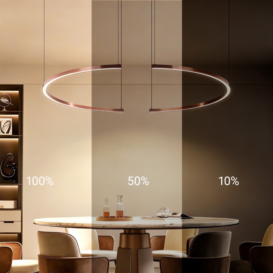 Immax NEO 07328L - prigušivi LED luster na sajli FINO LED/72W/230V 120 cm ružičasto zlato Tuya + daljinski upravljač