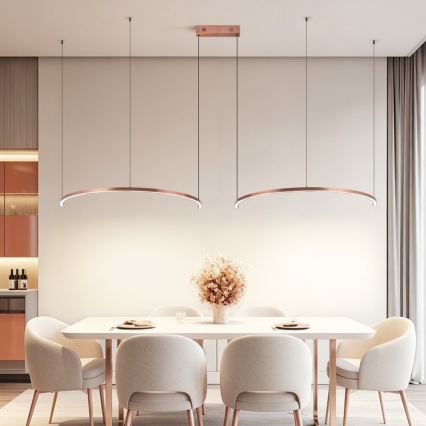 Immax NEO 07328L - prigušivi LED luster na sajli FINO LED/72W/230V 120 cm ružičasto zlato Tuya + daljinski upravljač