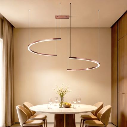 Immax NEO 07328L - prigušivi LED luster na sajli FINO LED/72W/230V 120 cm ružičasto zlato Tuya + daljinski upravljač