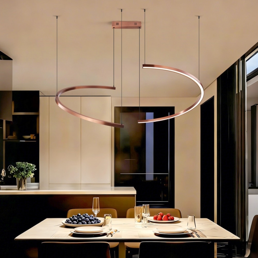 Immax NEO 07328L - prigušivi LED luster na sajli FINO LED/72W/230V 120 cm ružičasto zlato Tuya + daljinski upravljač