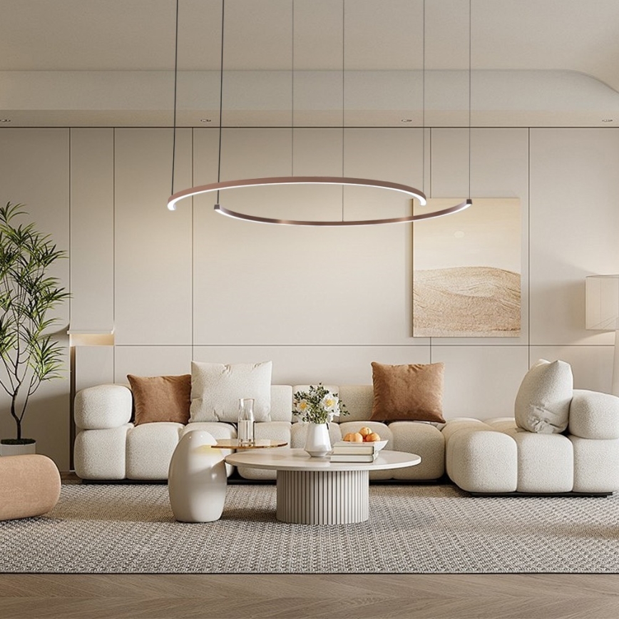 Immax NEO 07328L - prigušivi LED luster na sajli FINO LED/72W/230V 120 cm ružičasto zlato Tuya + daljinski upravljač