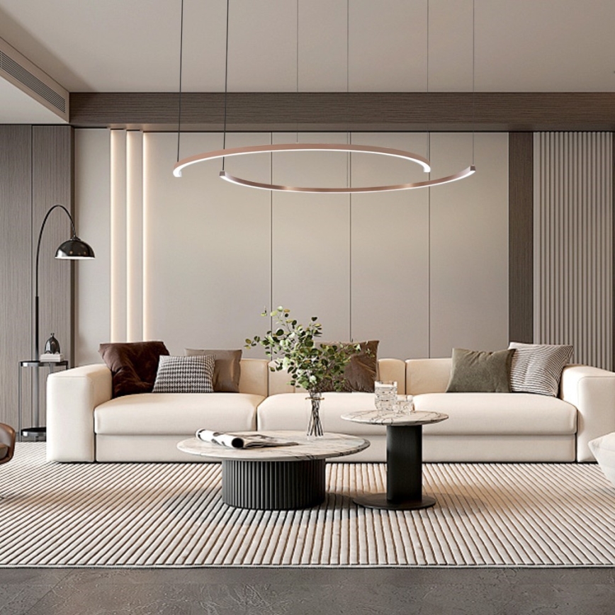 Immax NEO 07328L - prigušivi LED luster na sajli FINO LED/72W/230V 120 cm ružičasto zlato Tuya + daljinski upravljač