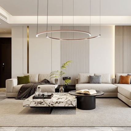 Immax NEO 07328L - prigušivi LED luster na sajli FINO LED/72W/230V 120 cm ružičasto zlato Tuya + daljinski upravljač