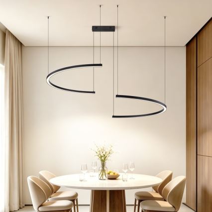 Immax NEO 07329L - Viseća LED svjetiljka na sajli FINO, s mogućnošću prigušivanja, LED/72W/230V 120 cm crna Tuya + daljinski upravljač