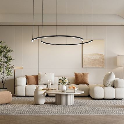 Immax NEO 07329L - Viseća LED svjetiljka na sajli FINO, s mogućnošću prigušivanja, LED/72W/230V 120 cm crna Tuya + daljinski upravljač