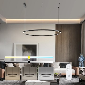 Immax NEO 07329L - LED luster na sajli FINO, s mogućnošću prigušivanja, LED/72W/230V, 120 cm, Tuya, crna + daljinski upravljač