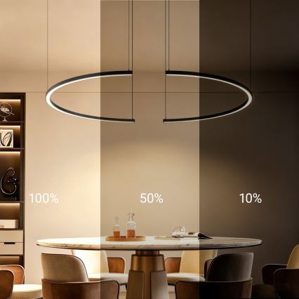 Immax NEO 07329L - LED luster na sajli FINO, s mogućnošću prigušivanja, LED/72W/230V, 120 cm, Tuya, crna + daljinski upravljač