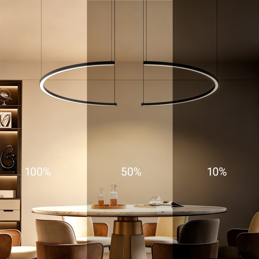 Immax NEO 07329L - LED luster na sajli FINO, s mogućnošću prigušivanja, LED/72W/230V, 120 cm, Tuya, crna + daljinski upravljač