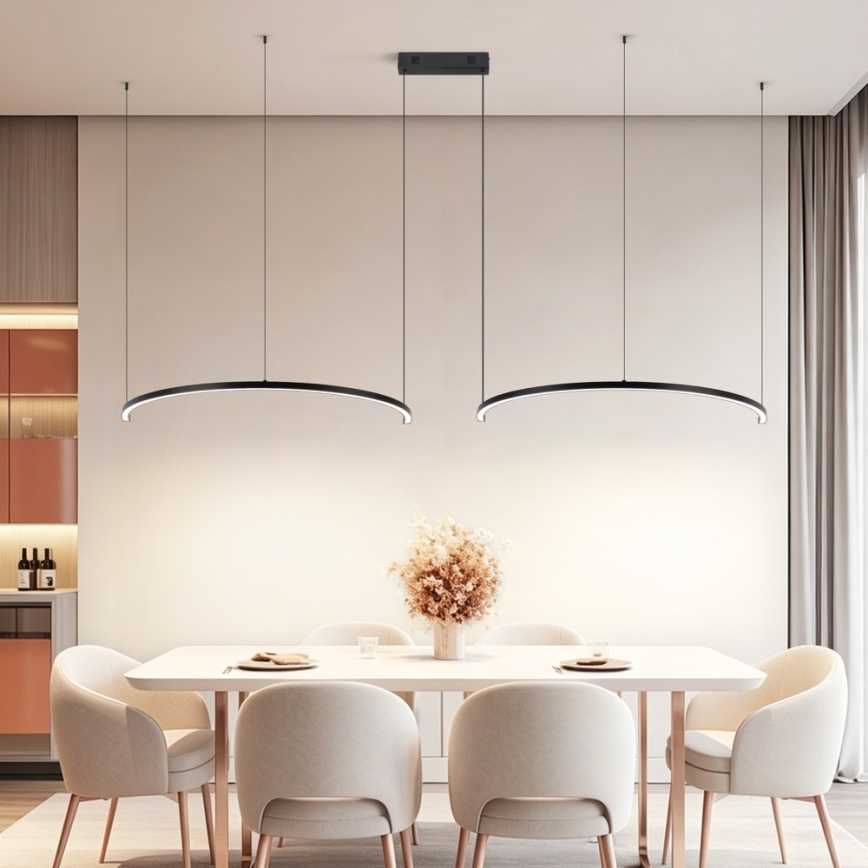 Immax NEO 07329L - LED luster na sajli FINO, s mogućnošću prigušivanja, LED/72W/230V, 120 cm, Tuya, crna + daljinski upravljač