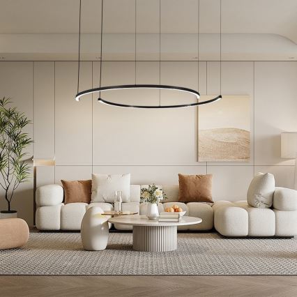 Immax NEO 07329L - LED luster na sajli FINO, s mogućnošću prigušivanja, LED/72W/230V, 120 cm, Tuya, crna + daljinski upravljač