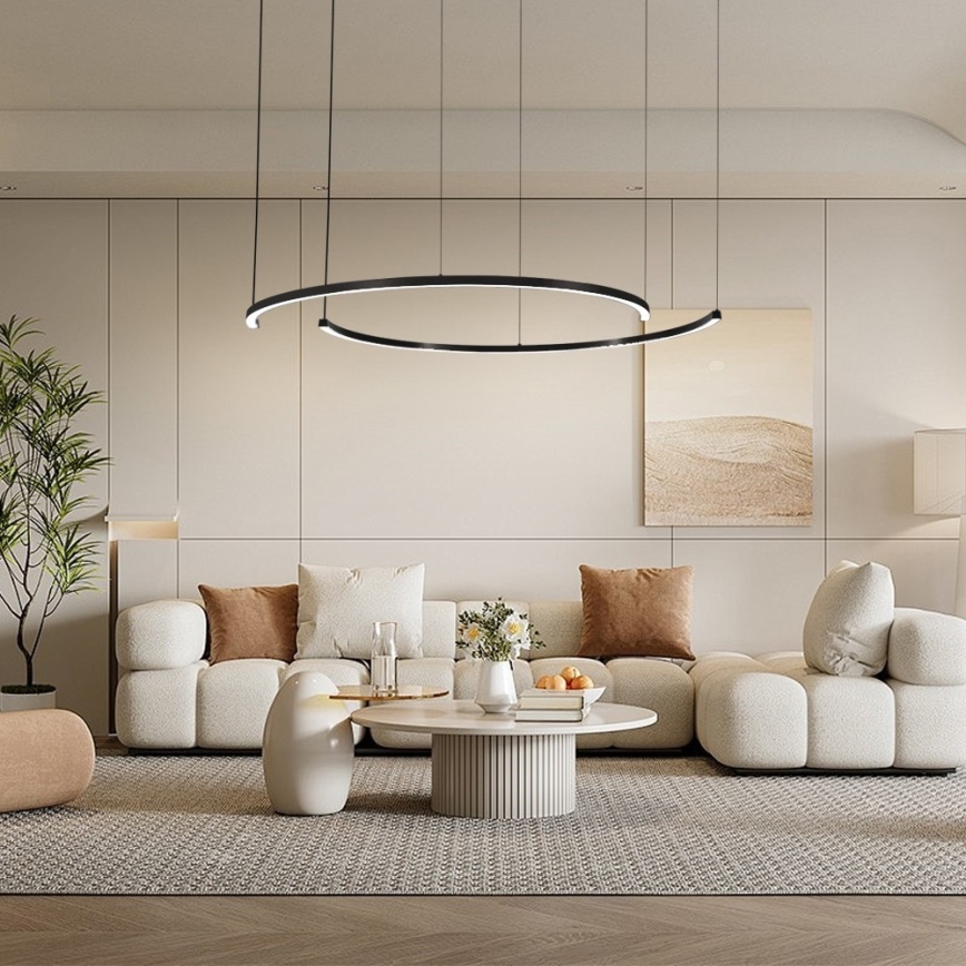 Immax NEO 07329L - LED luster na sajli FINO, s mogućnošću prigušivanja, LED/72W/230V, 120 cm, Tuya, crna + daljinski upravljač