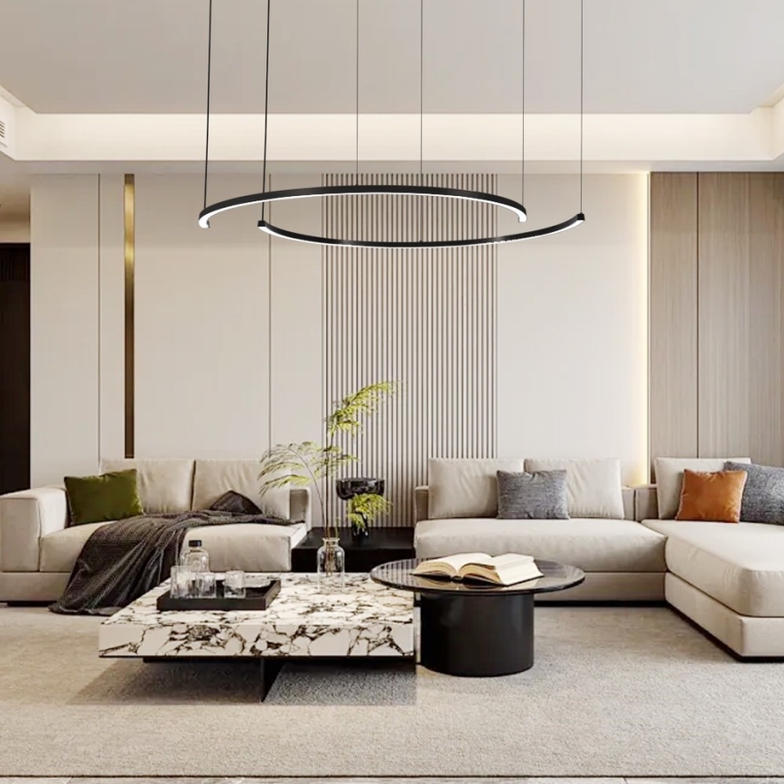 Immax NEO 07329L - LED luster na sajli FINO, s mogućnošću prigušivanja, LED/72W/230V, 120 cm, Tuya, crna + daljinski upravljač