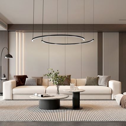 Immax NEO 07329L - LED luster na sajli FINO, s mogućnošću prigušivanja, LED/72W/230V, 120 cm, Tuya, crna + daljinski upravljač