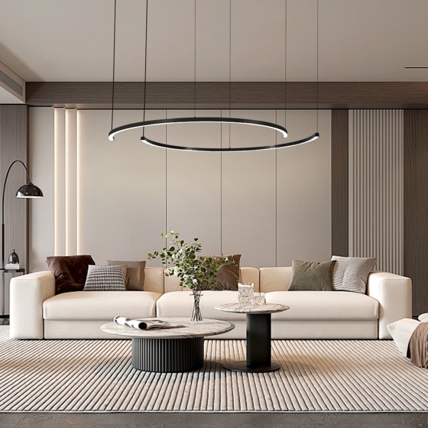 Immax NEO 07329L - LED luster na sajli FINO, s mogućnošću prigušivanja, LED/72W/230V, 120 cm, Tuya, crna + daljinski upravljač