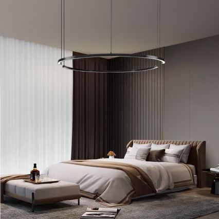 Immax NEO 07329L - LED luster na sajli FINO, s mogućnošću prigušivanja, LED/72W/230V, 120 cm, Tuya, crna + daljinski upravljač