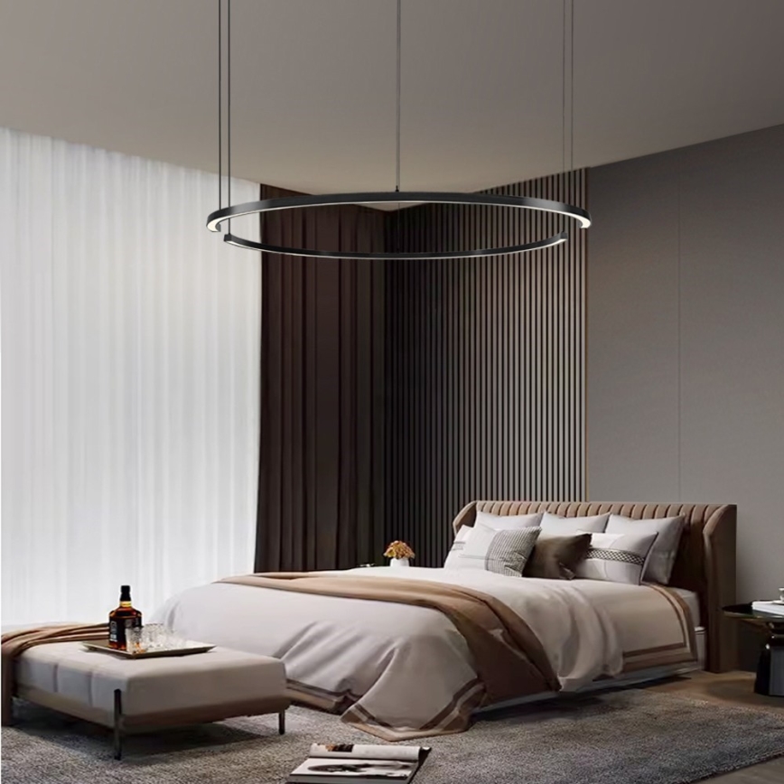 Immax NEO 07329L - LED luster na sajli FINO, s mogućnošću prigušivanja, LED/72W/230V, 120 cm, Tuya, crna + daljinski upravljač