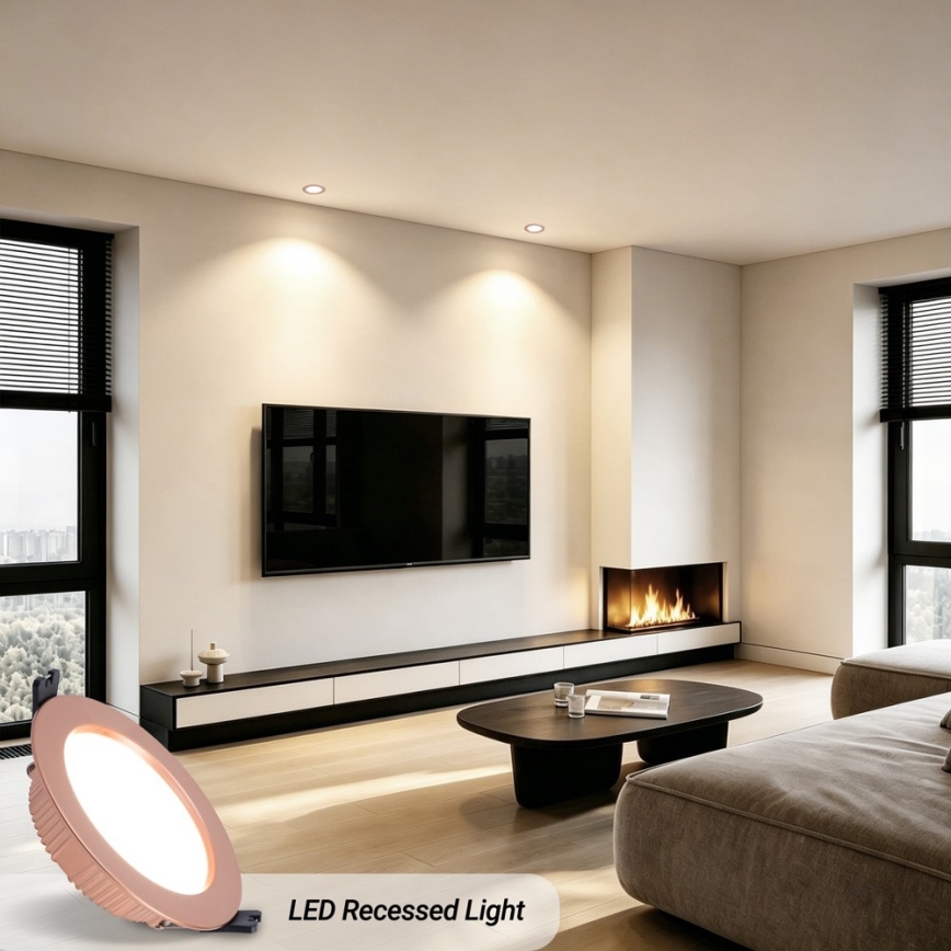 Immax NEO 07330L - LED prigušivo ugradno stropno svjetlo DOWN LED/12W/230V Wi-Fi Tuya Ø 12 cm ružičasto zlato