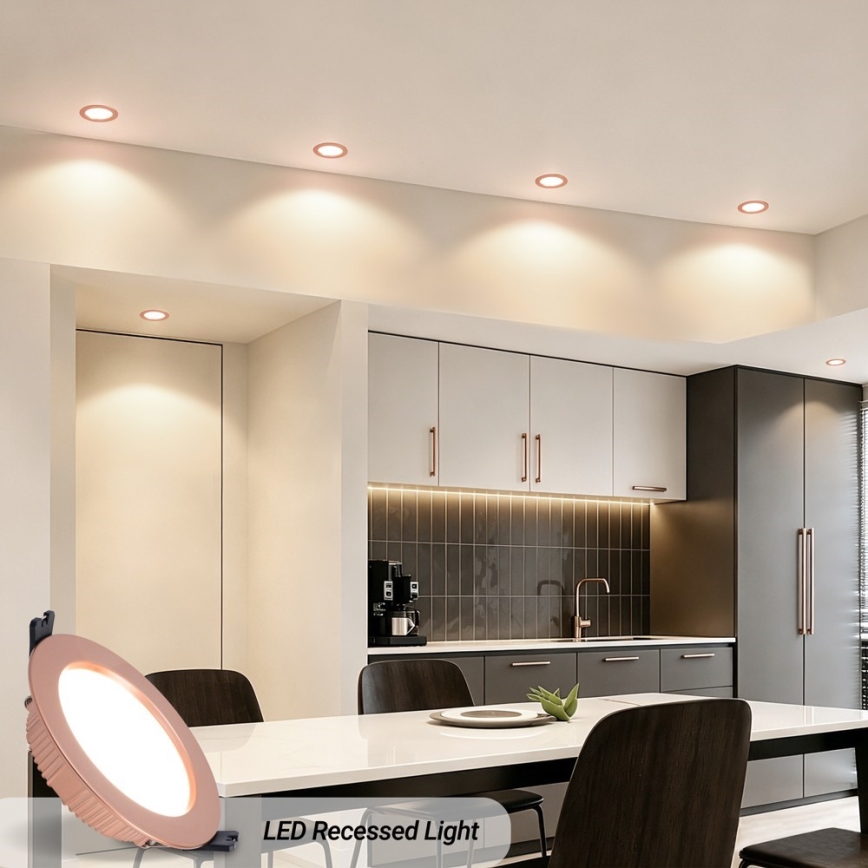 Immax NEO 07330L - LED prigušivo ugradno stropno svjetlo DOWN LED/12W/230V Wi-Fi Tuya Ø 12 cm ružičasto zlato