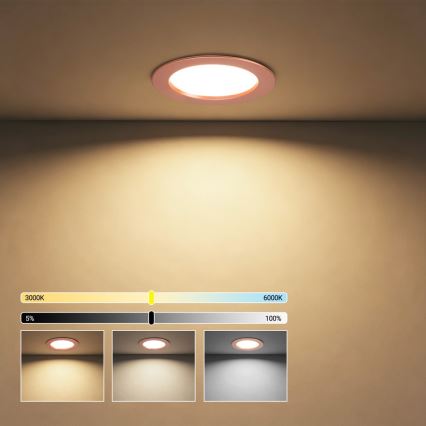 Immax NEO 07330L - LED prigušivo ugradno stropno svjetlo DOWN LED/12W/230V Wi-Fi Tuya Ø 12 cm ružičasto zlato