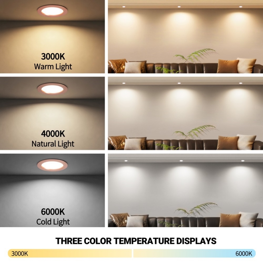 Immax NEO 07330L - LED prigušivo ugradno stropno svjetlo DOWN LED/12W/230V Wi-Fi Tuya Ø 12 cm ružičasto zlato