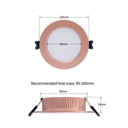 Immax NEO 07330L - LED prigušivo ugradno stropno svjetlo DOWN LED/12W/230V Wi-Fi Tuya Ø 12 cm ružičasto zlato