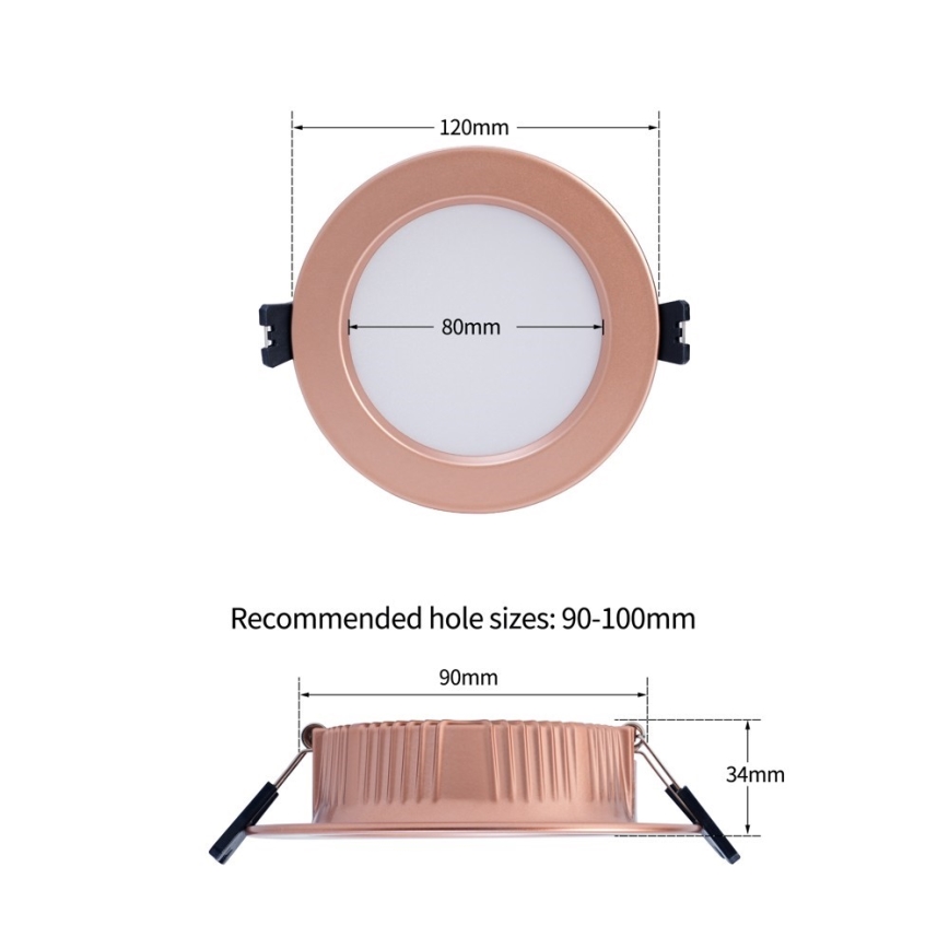 Immax NEO 07330L - LED prigušivo ugradno stropno svjetlo DOWN LED/12W/230V Wi-Fi Tuya Ø 12 cm ružičasto zlato