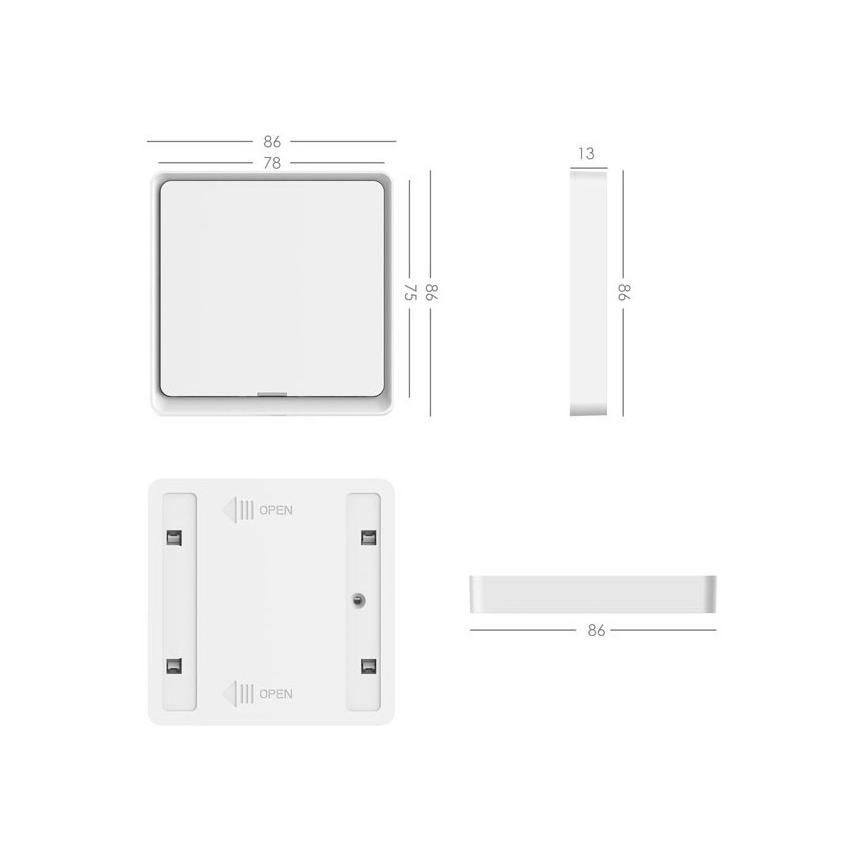 Immax NEO 07506L - Prekidač s jednom tipkom  SMART 1xCR2430 Zigbee 3.0 Tuya
